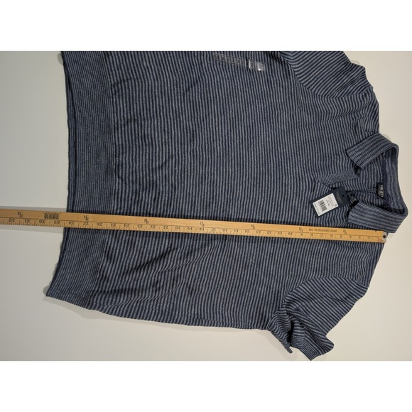 Faherty Reserve SS Linen Sweater Polo Cayman Navy Feeder Stripe MYS2513 Mens XXL - Picture 8 of 8